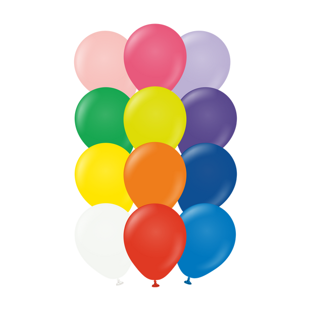 Latex Balloon Assorted Standard (100 count) 12'' KALISAN