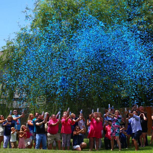 12" Blue Gender Reveal Confetti Cannon