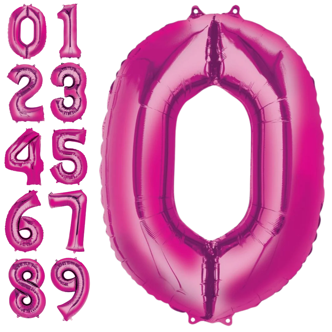 34in Hot Pink Foil Number Balloons