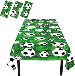 Soccer Ball Tablecloth Plastic Table Cover