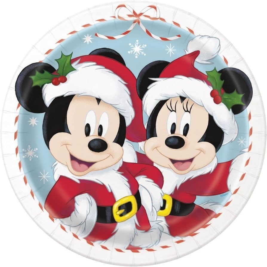 Disney Mickey & Minnie Christmas Paper Plates