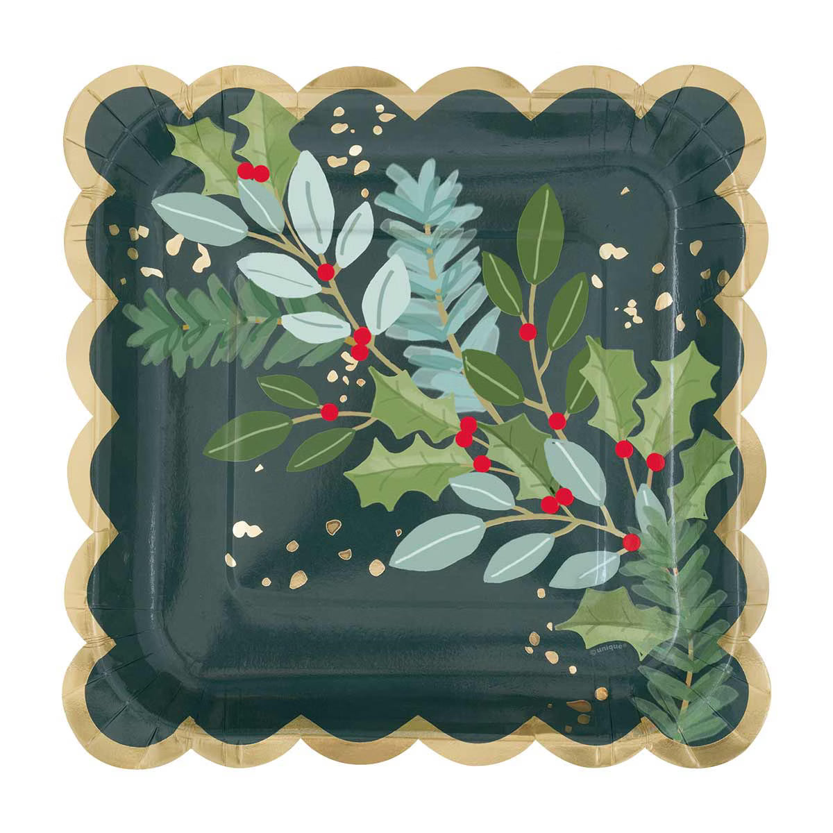 Holly Days Christmas Paper Plates