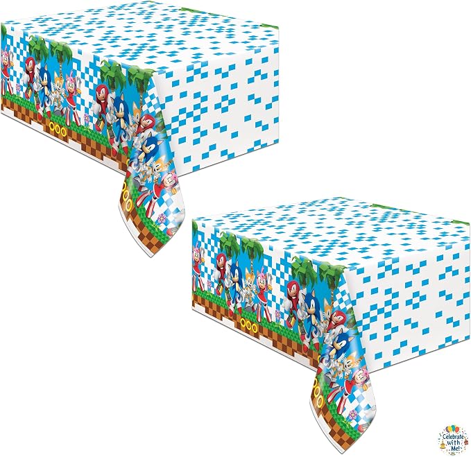 Sonic Birthday Plastic Table Cloth