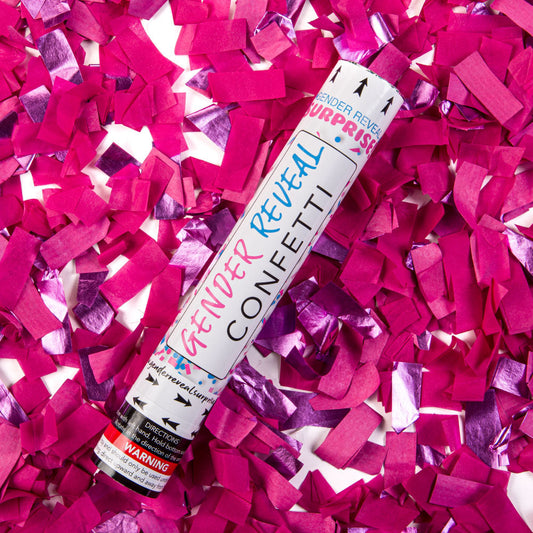 12" Pink Gender Reveal Confetti Cannon