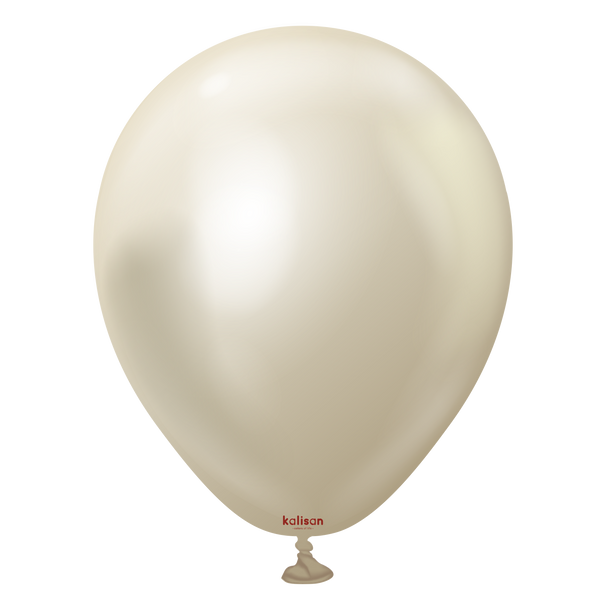 Latex Balloon 5" Mirror White Gold (100 count) KALISAN