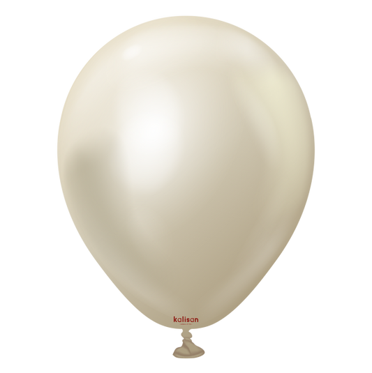 Latex Balloon 5" Mirror White Gold (100 count) KALISAN