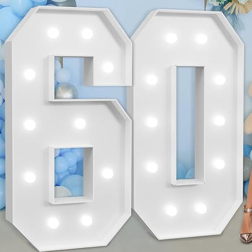 Rental Cardboard Marque Numbers  60th-Birthday Decorations: 4ft