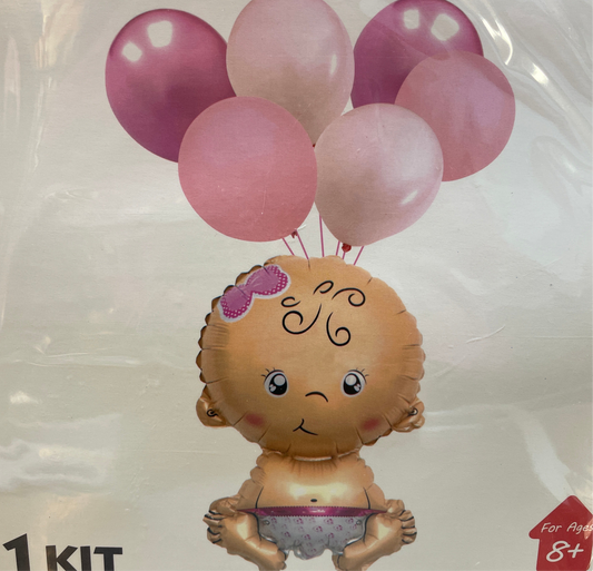 Baby Girl Foil Balloon Kit