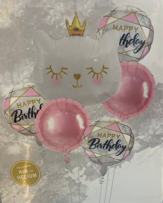 Balloon Bouquet Happy Birthday kitty cat
