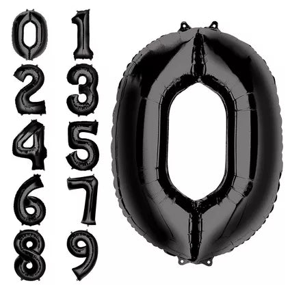 34in Black Number Foil Balloon