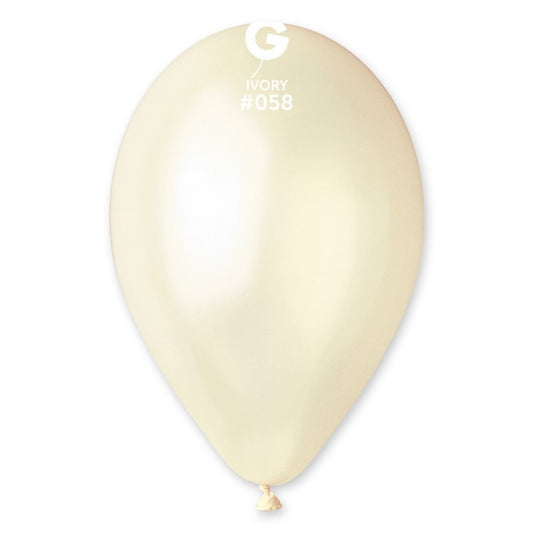 Latex Balloon 12" Metallic Ivory ( Bag 50 count) GEMAR