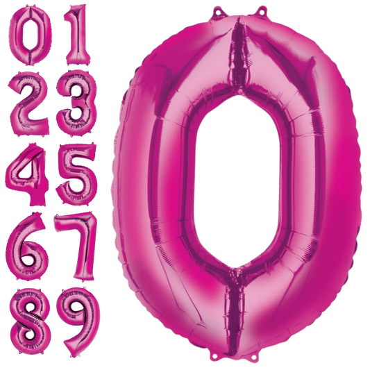 34in Hot Pink Foil Number Balloons