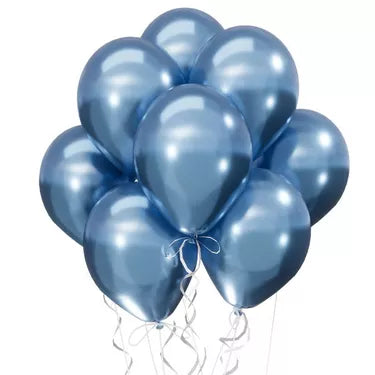 12-Pack Metallic Blue 12in Latex Balloons