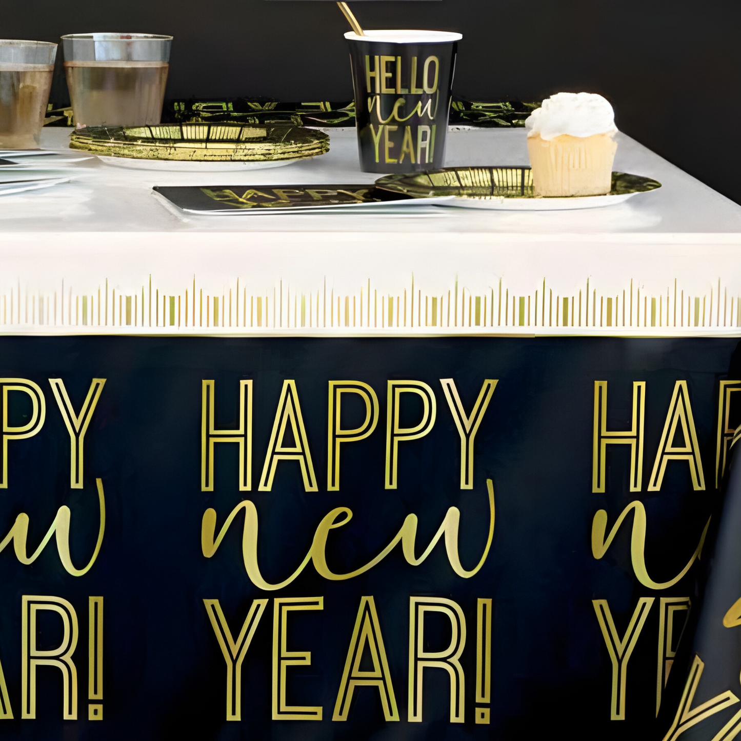 New Year's Eve Plastic Table Cover