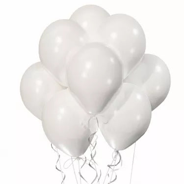 12-Pack White 12in Latex Balloons