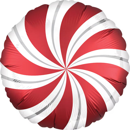 18" Peppermint Christmas Balloon Red