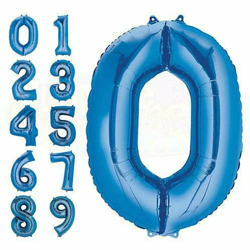 34in Blue Foil Number Balloons