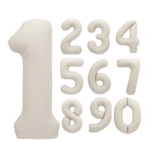34in Matte Off-White Foil Number Balloon