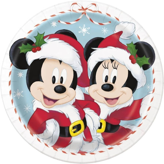 Disney Mickey & Minnie Christmas Paper Plates