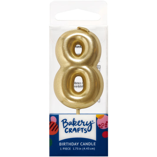 Mini Gold Number 8 Candle