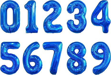 34in Blue Foil Number Balloons