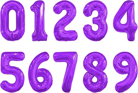 34in Purple Foil Number Balloons