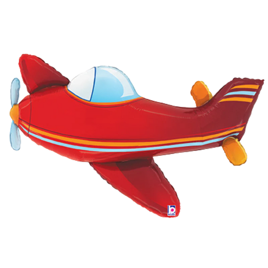37" Red Airplane Foil Balloon
