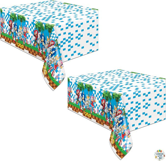 Sonic Birthday Plastic Table Cloth