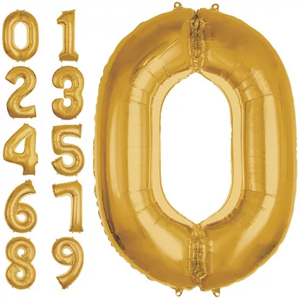 34in Gold Foil Number Balloon