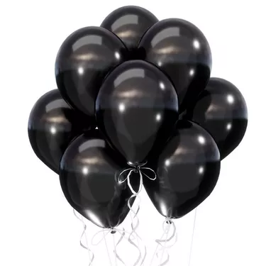 12-Pack Black 12in Latex Balloons