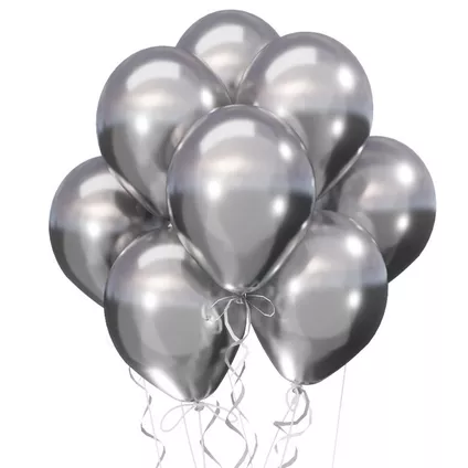 12-Pack Silver 12in Latex Balloons