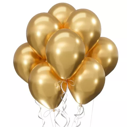 12-Pack Gold 12in Latex Balloons